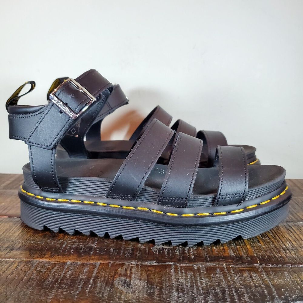Dr Doc Martens Blaire Hydro Platform Strappy Sandals Womens 9 Black